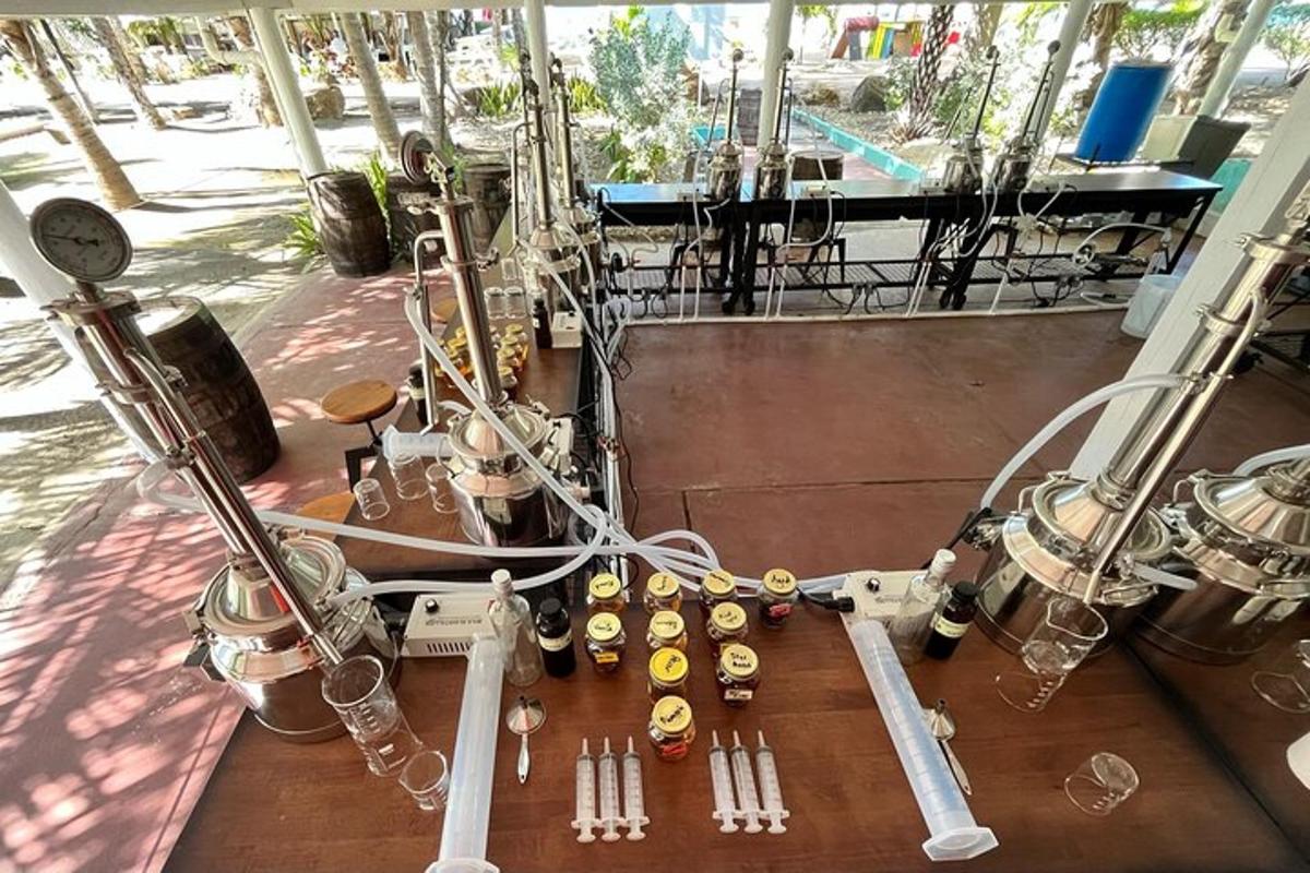 a boat deck with a bunch of things on it