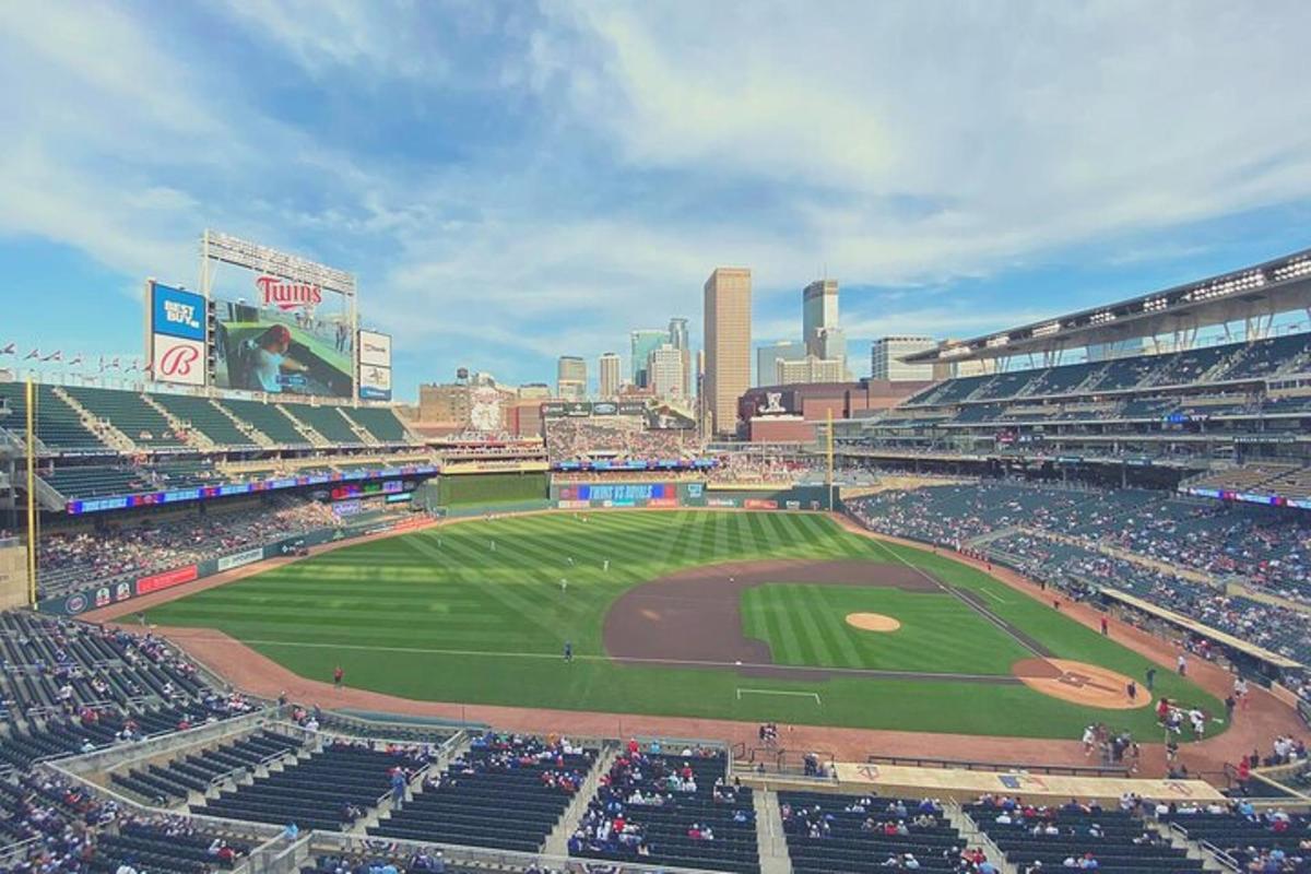 an aerial view of a baseball game in a stadium