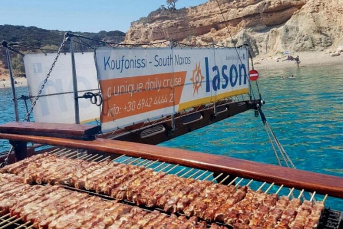 a sign on a boat in the water
