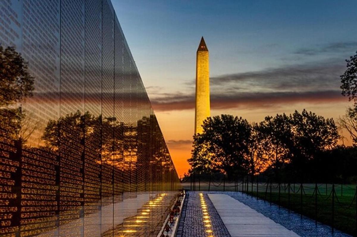kilátás a Washington-emlékműre naplementekor