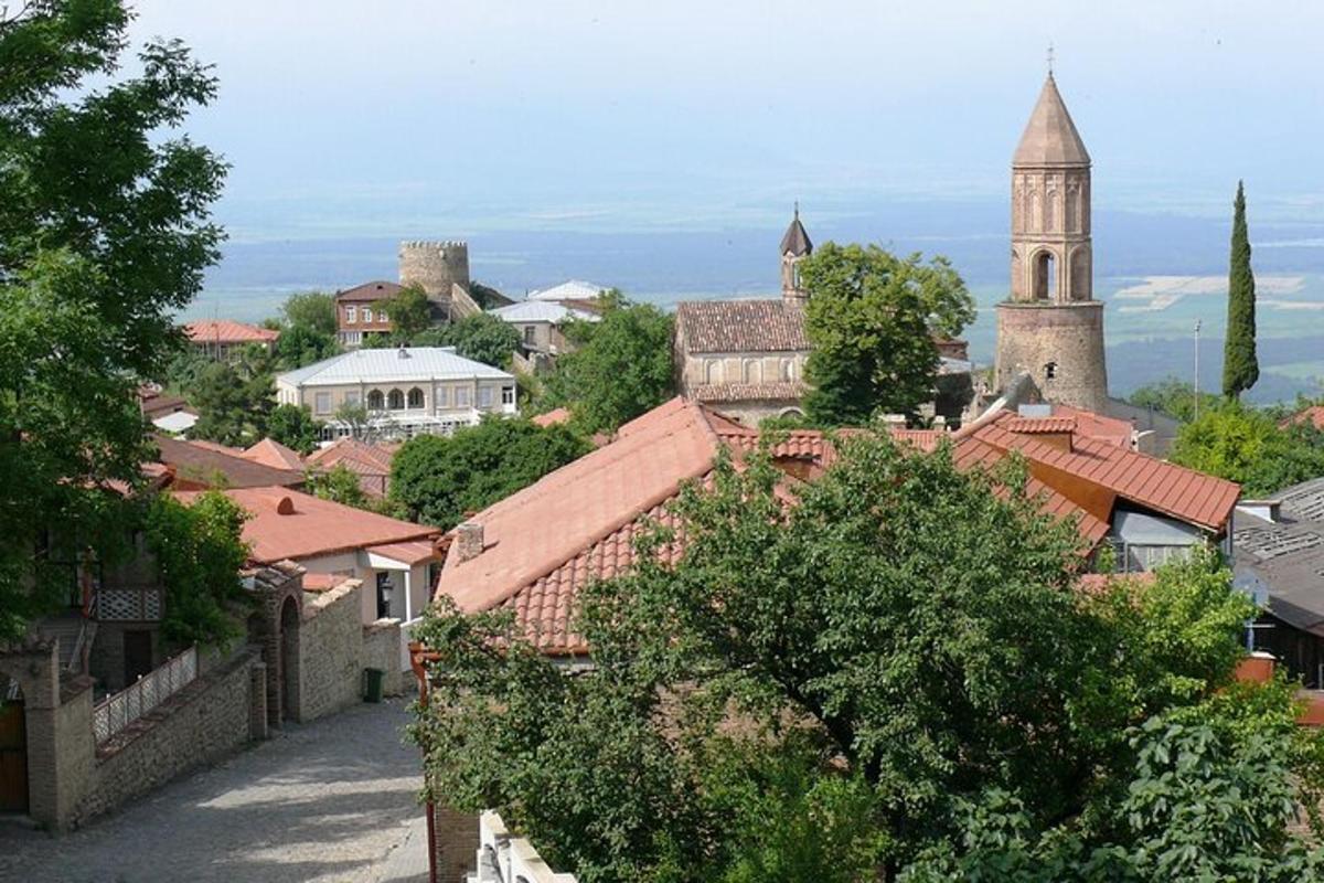 вид на місто з годинниковою вежею