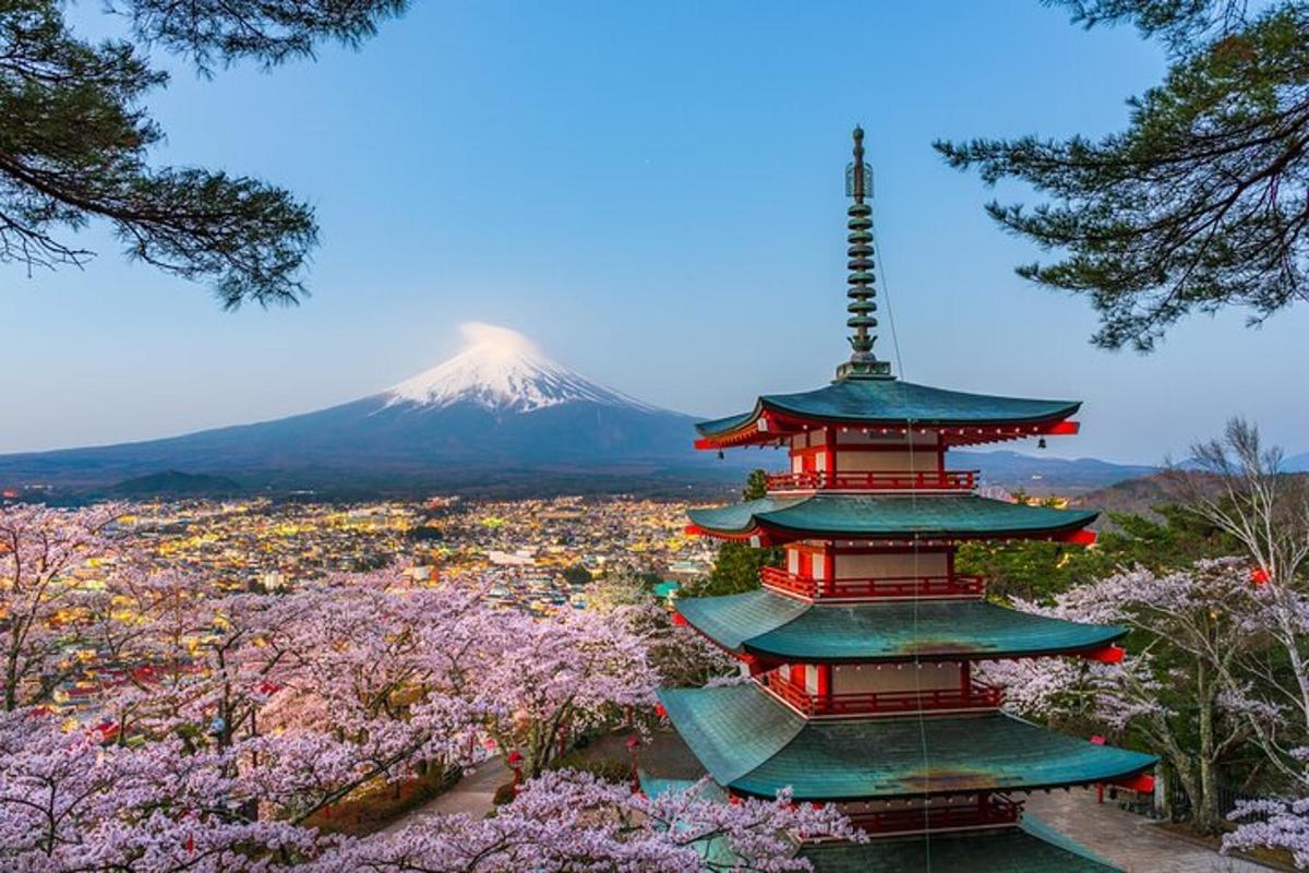 a pagoda with a mountain in the background