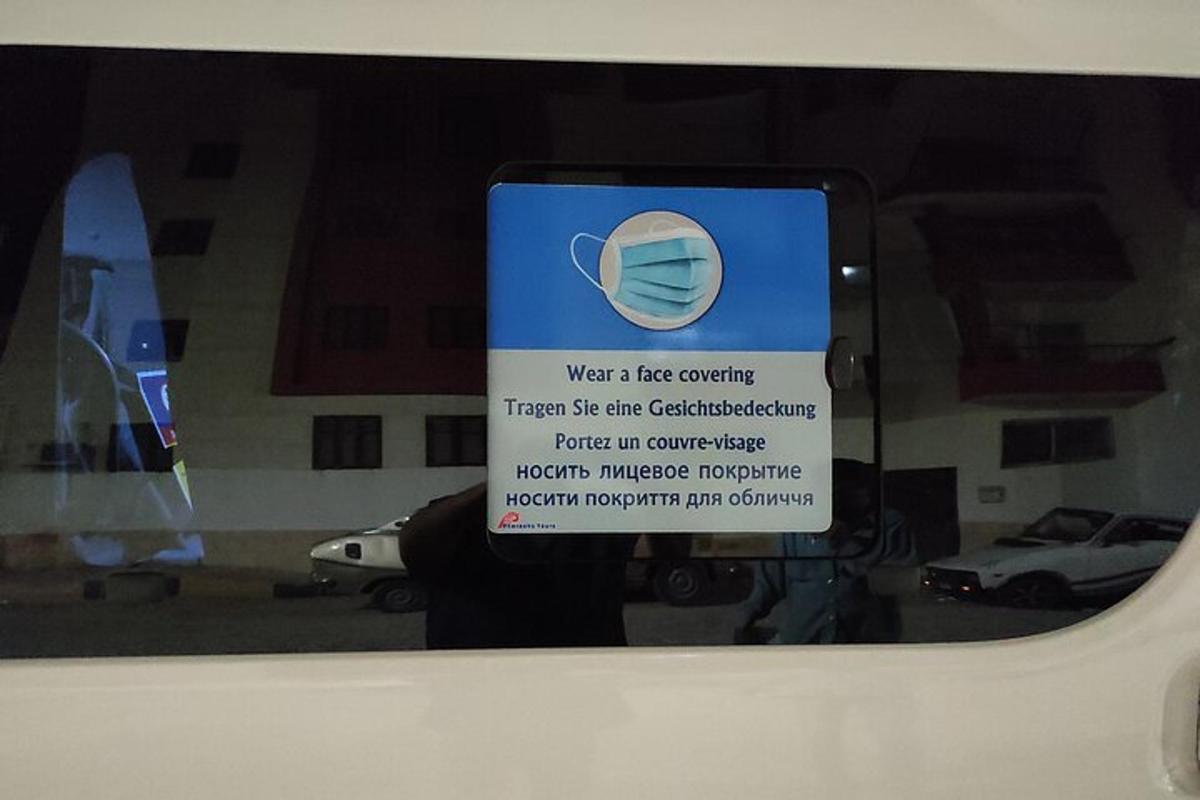 a sign on a window of a cell phone