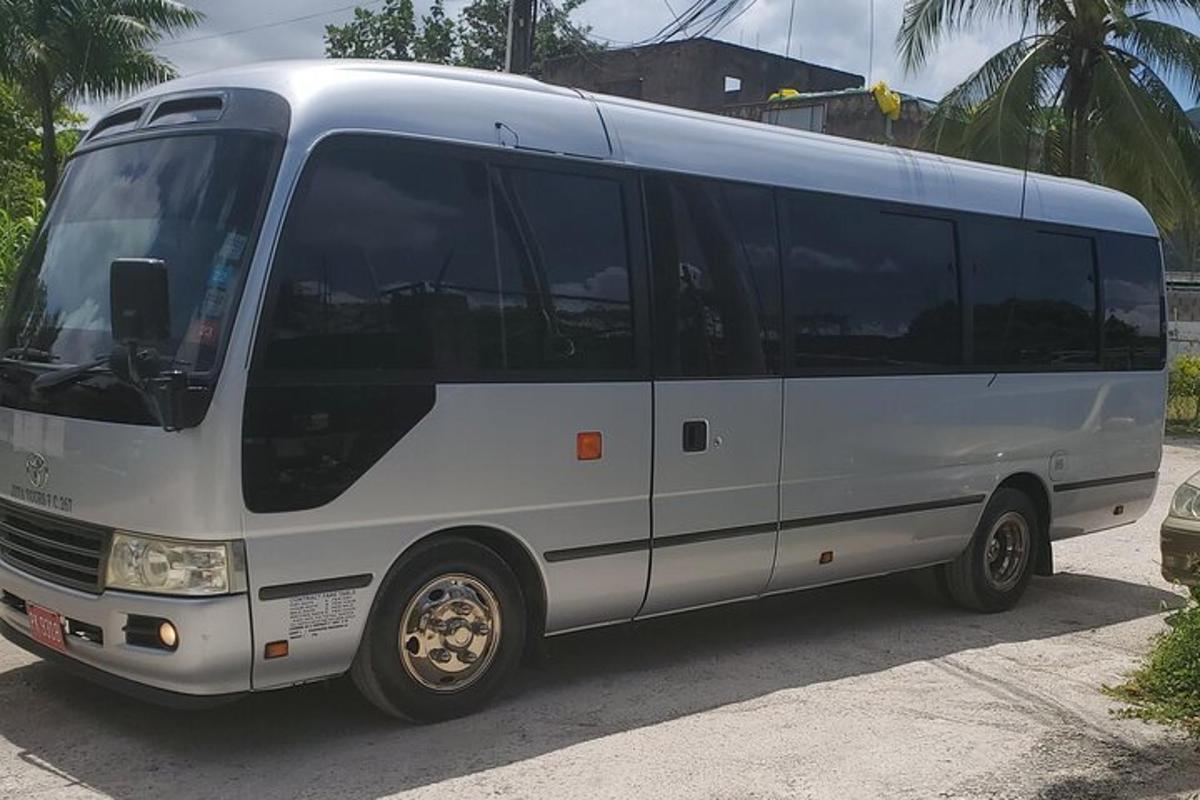 valge buss pargitud parklasse