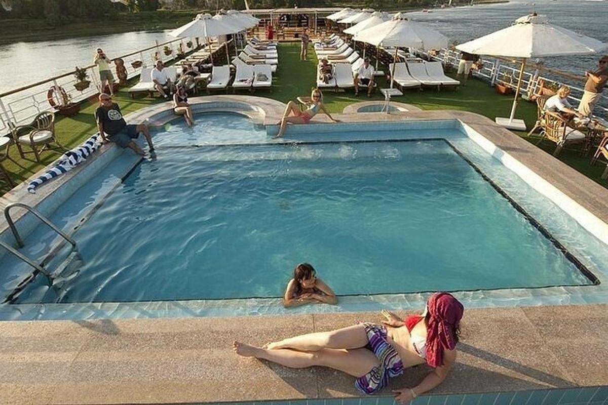 a group of people in a swimming pool
