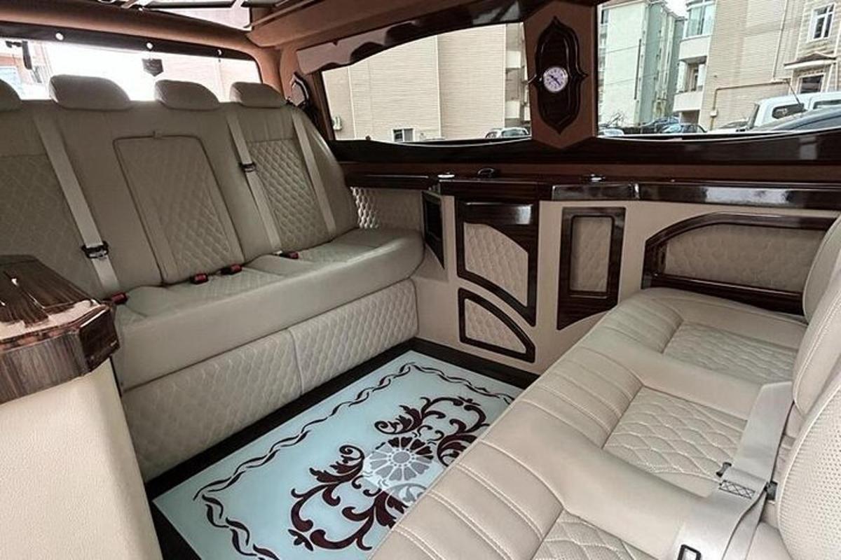a view of the back of a van with the back seats
