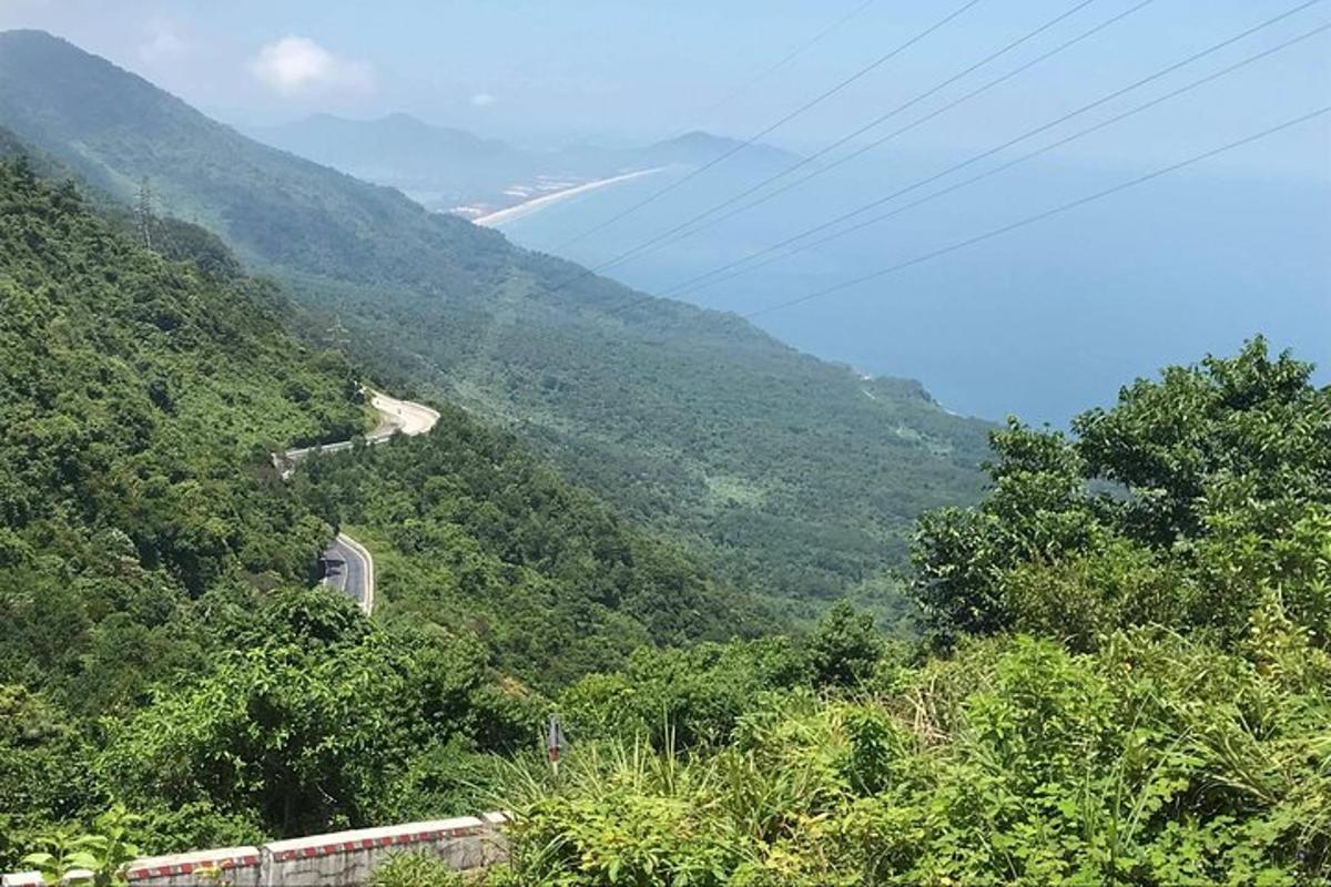 a view of a mountain with a road on it