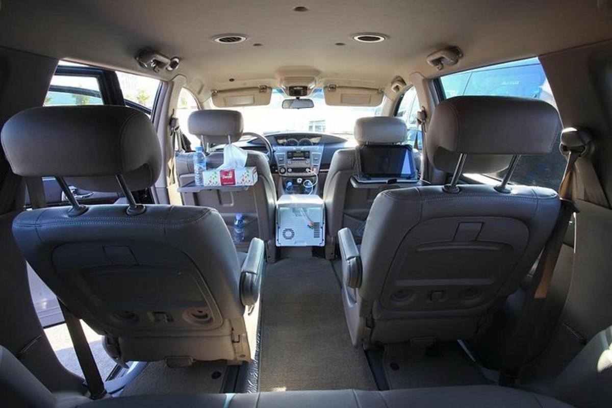 a view of the back seats of a van