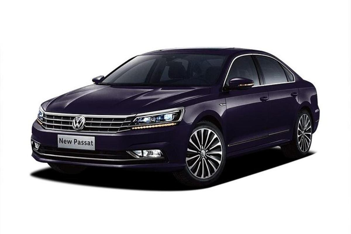 a rendering of a blue volkswagen passat
