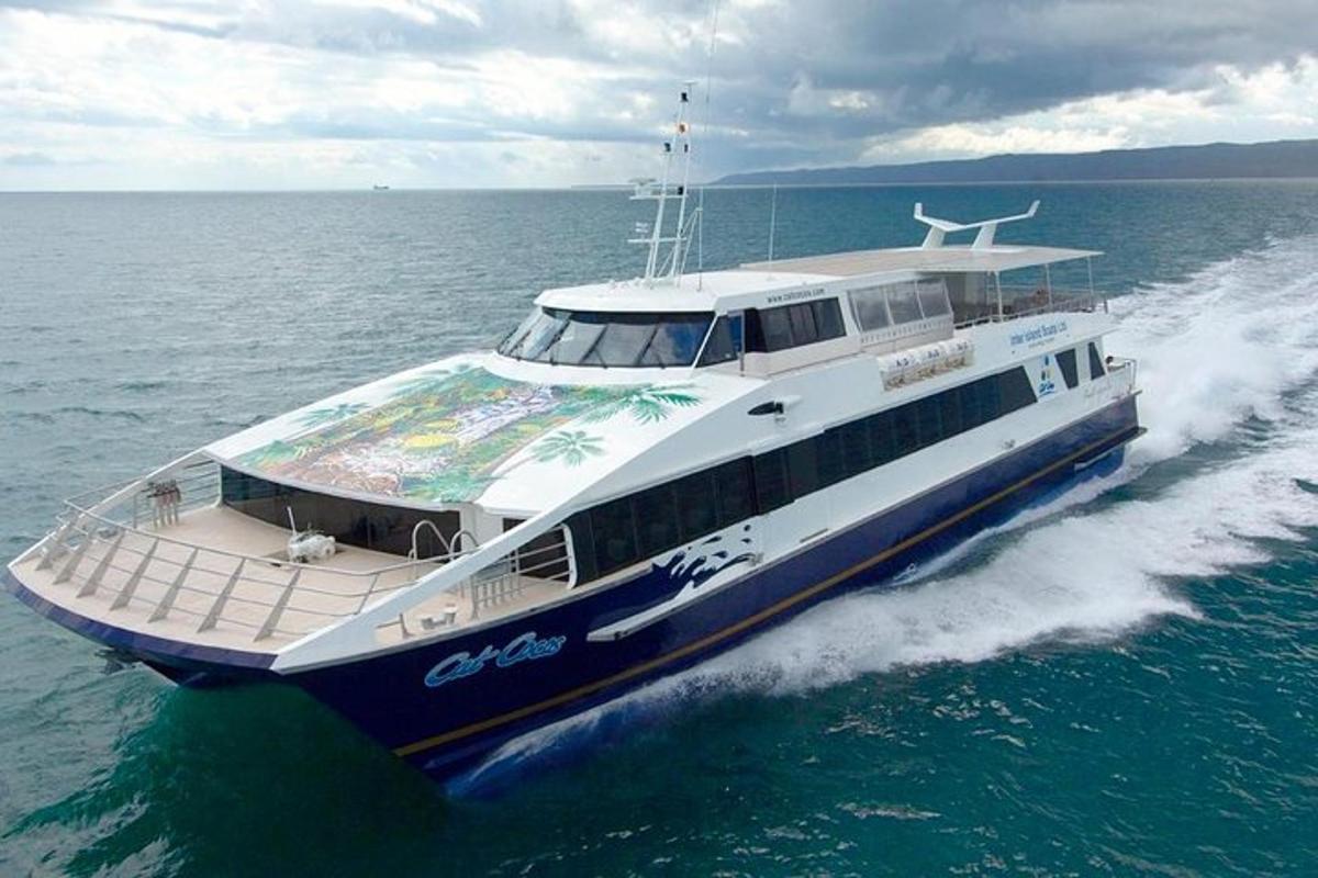 a large boat in the water on the ocean