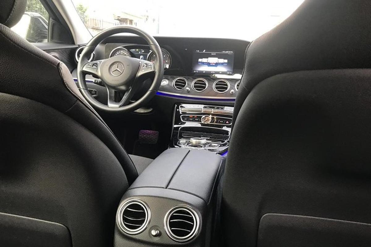 a view of the dashboard of a car