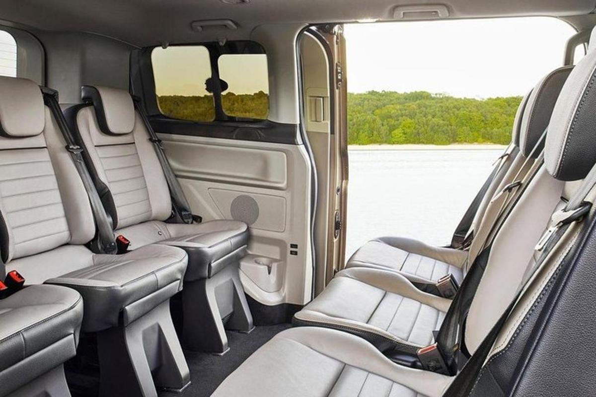 an interior view of the back seats of a van