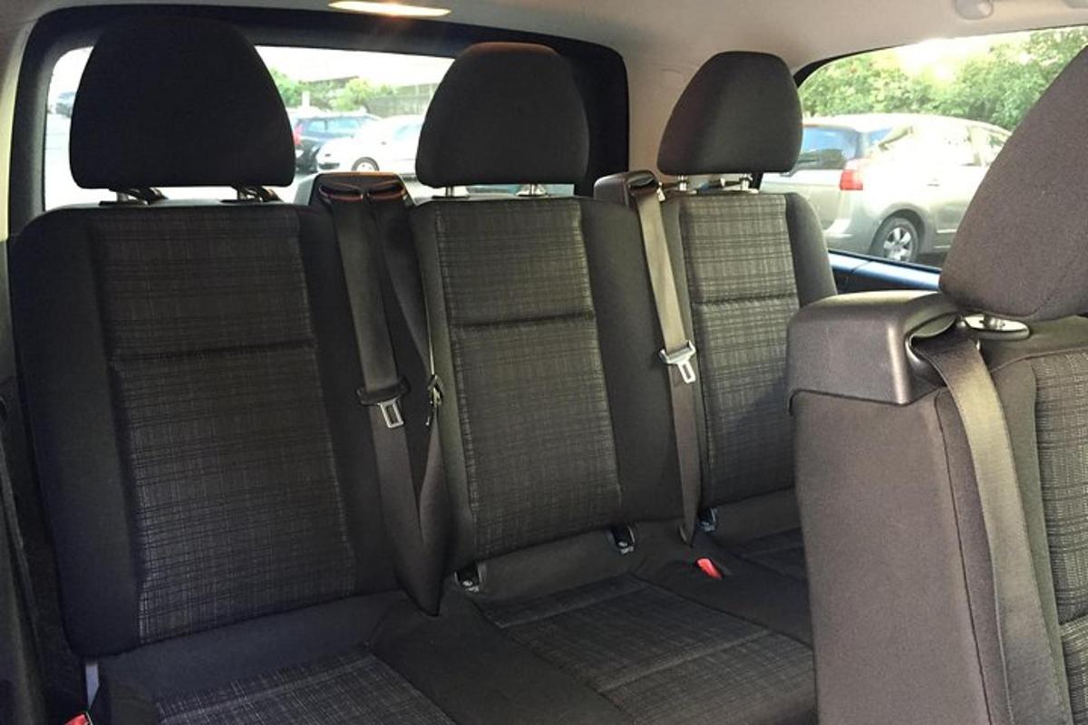 a back seat of a car with the back seatsktop