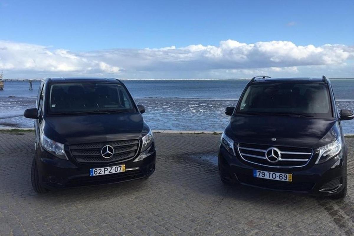 dva črna avtomobila parkirana ob plaži