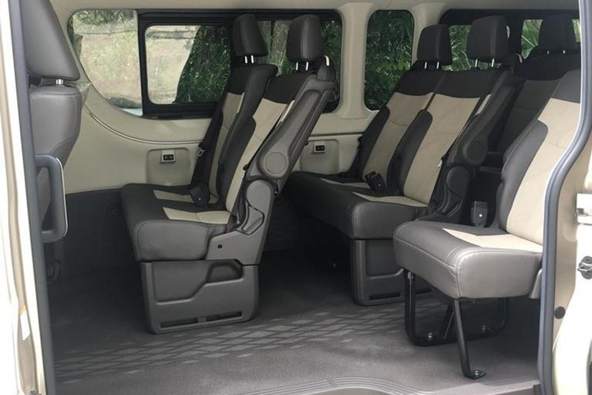 an interior view of the back seats of a van
