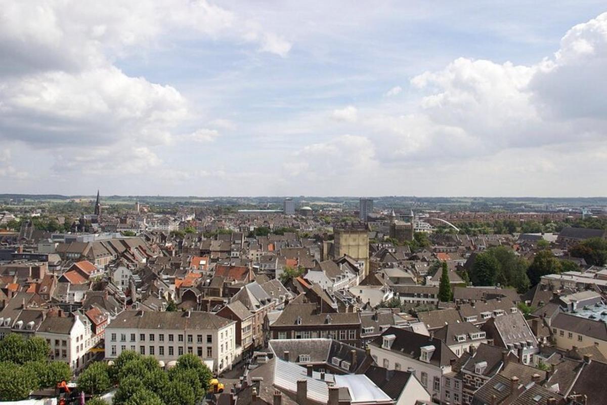 an aerial view of a city with buildings