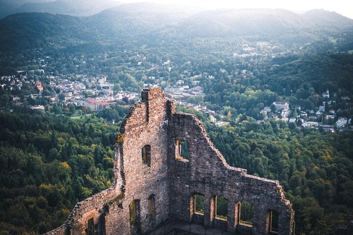 an old stone building on top of a mountain