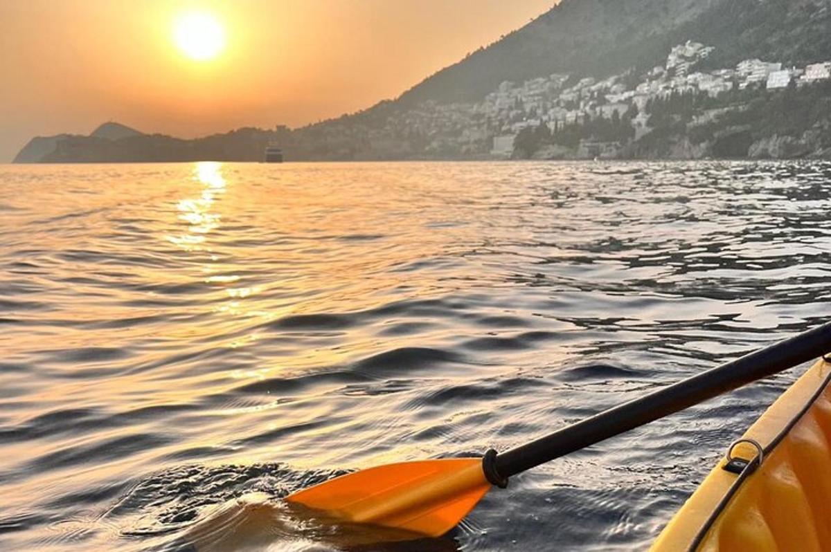 una pagaia in una barca su uno specchio d'acqua