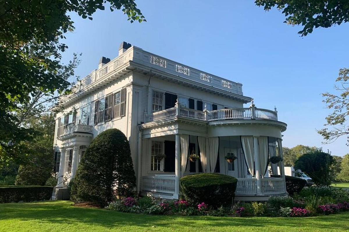 a large white house with a porch