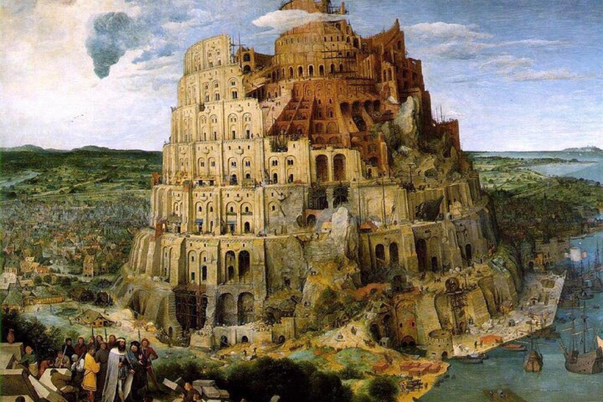 una pintura de la torre inclinada de Pisa