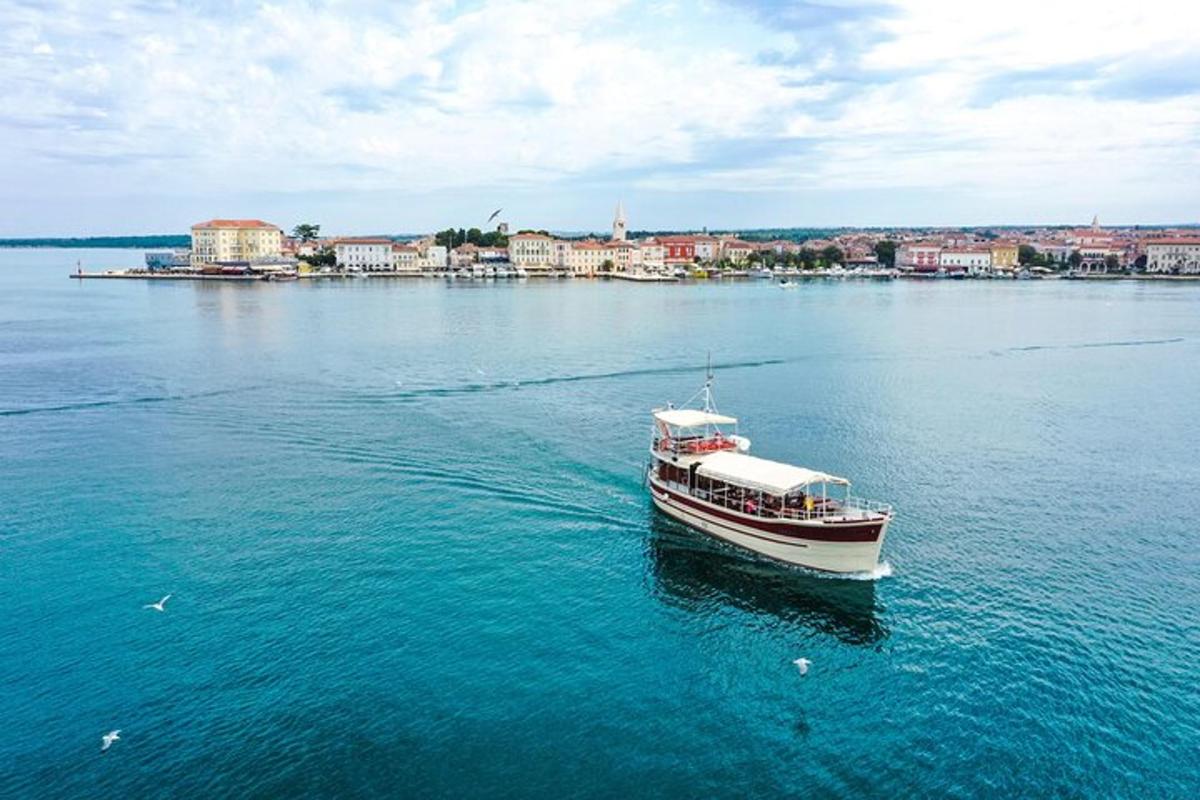 a boat in the middle of a large body of water
