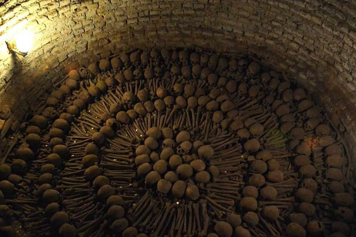 Un túnel con un montón de fruta encima.