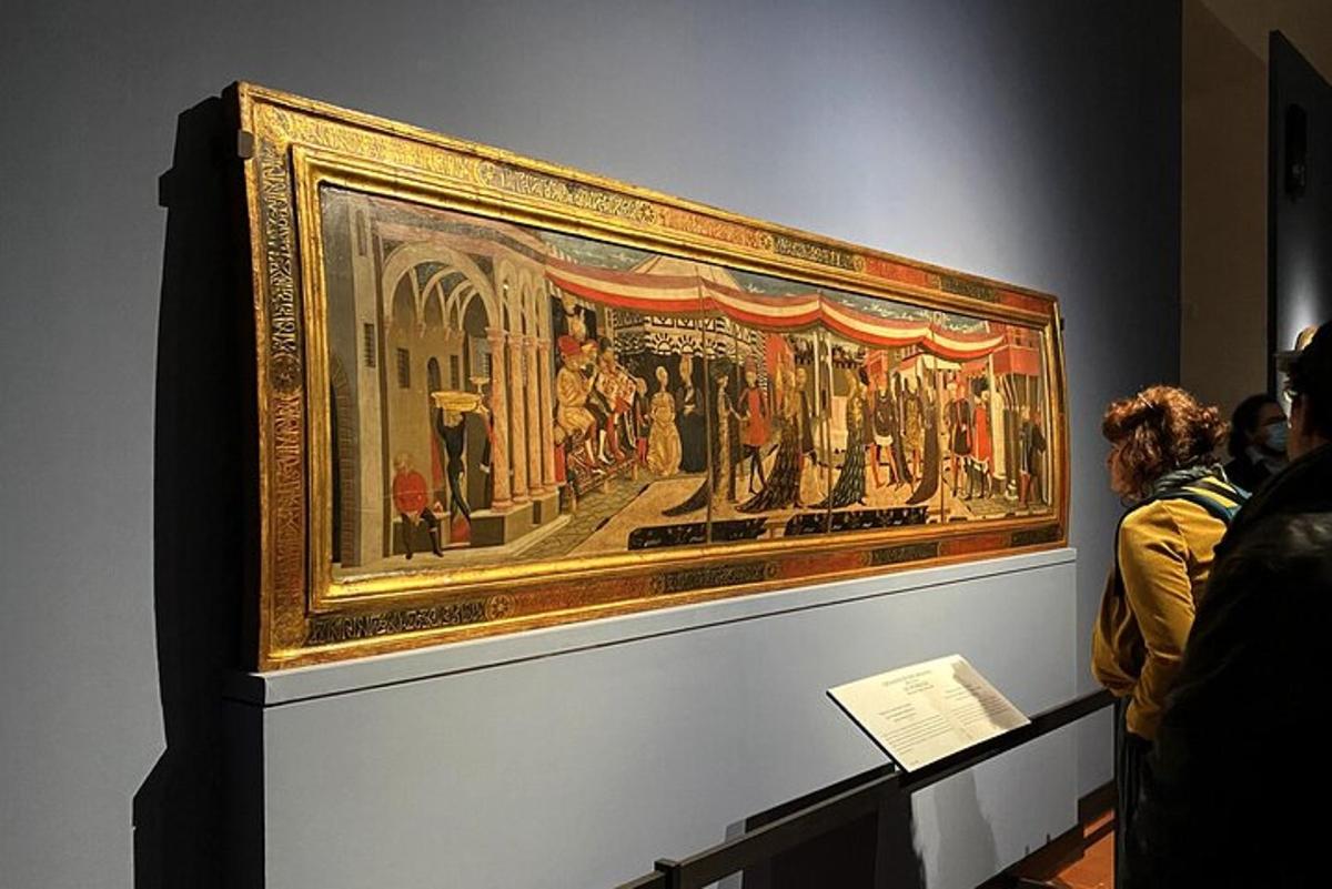 a large painting on display in a museum