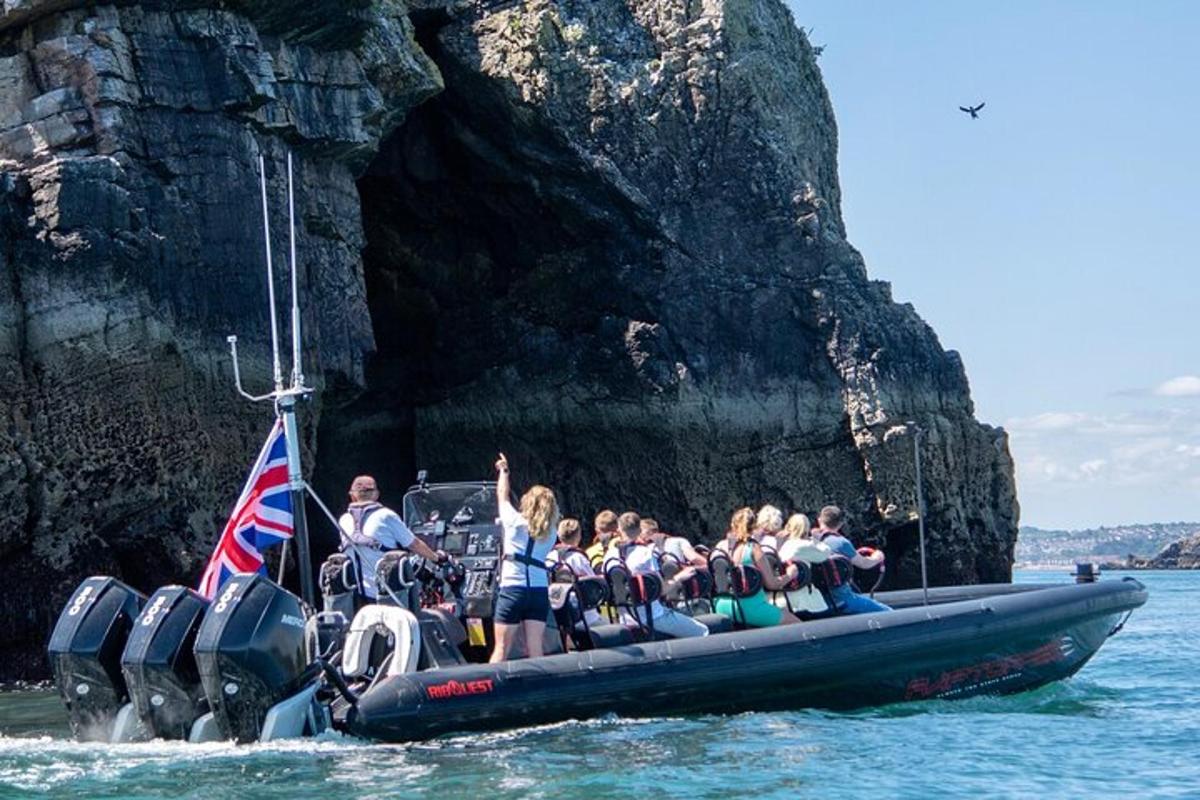 a group of people on a boat in the water