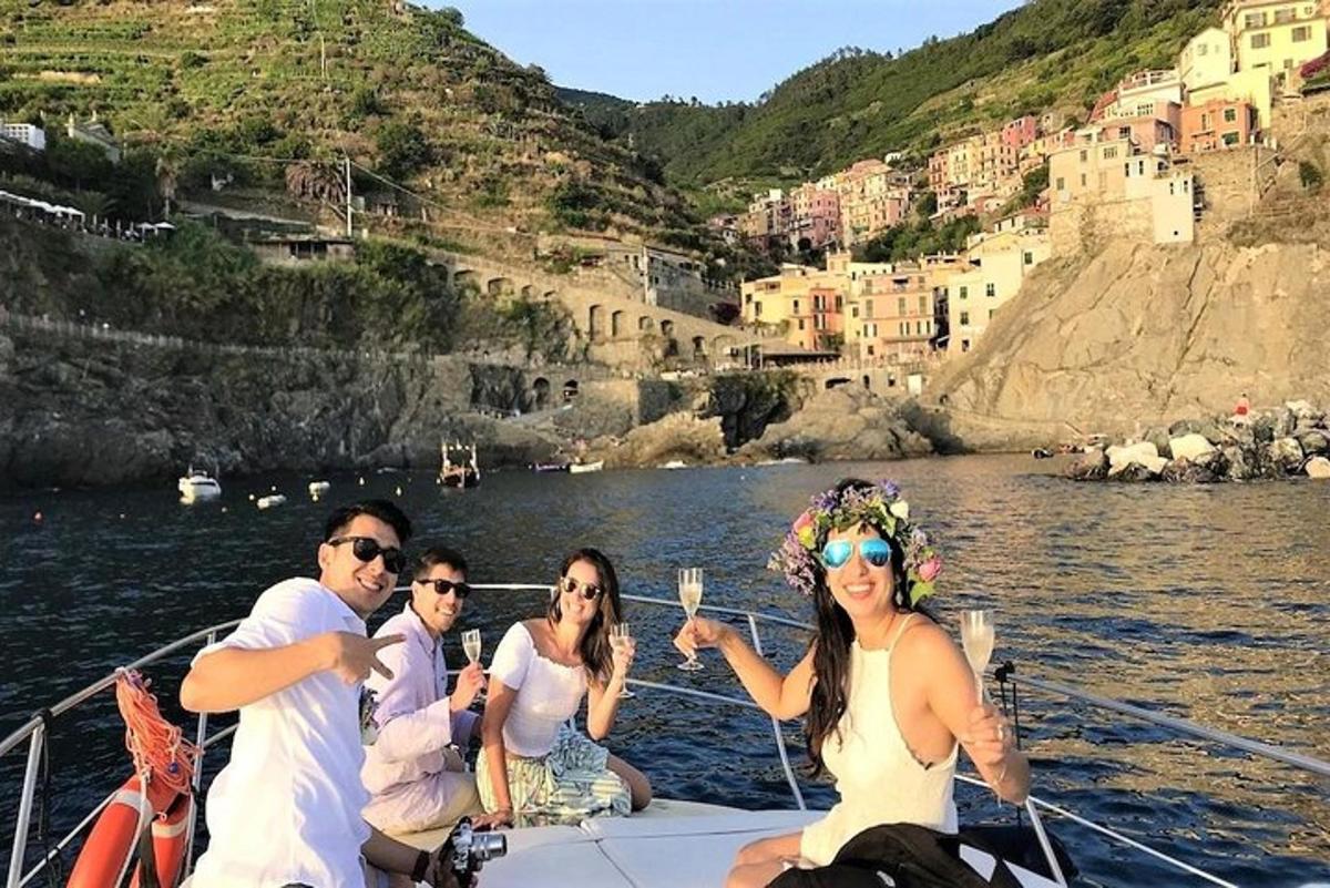 a group of people on a boat in the water