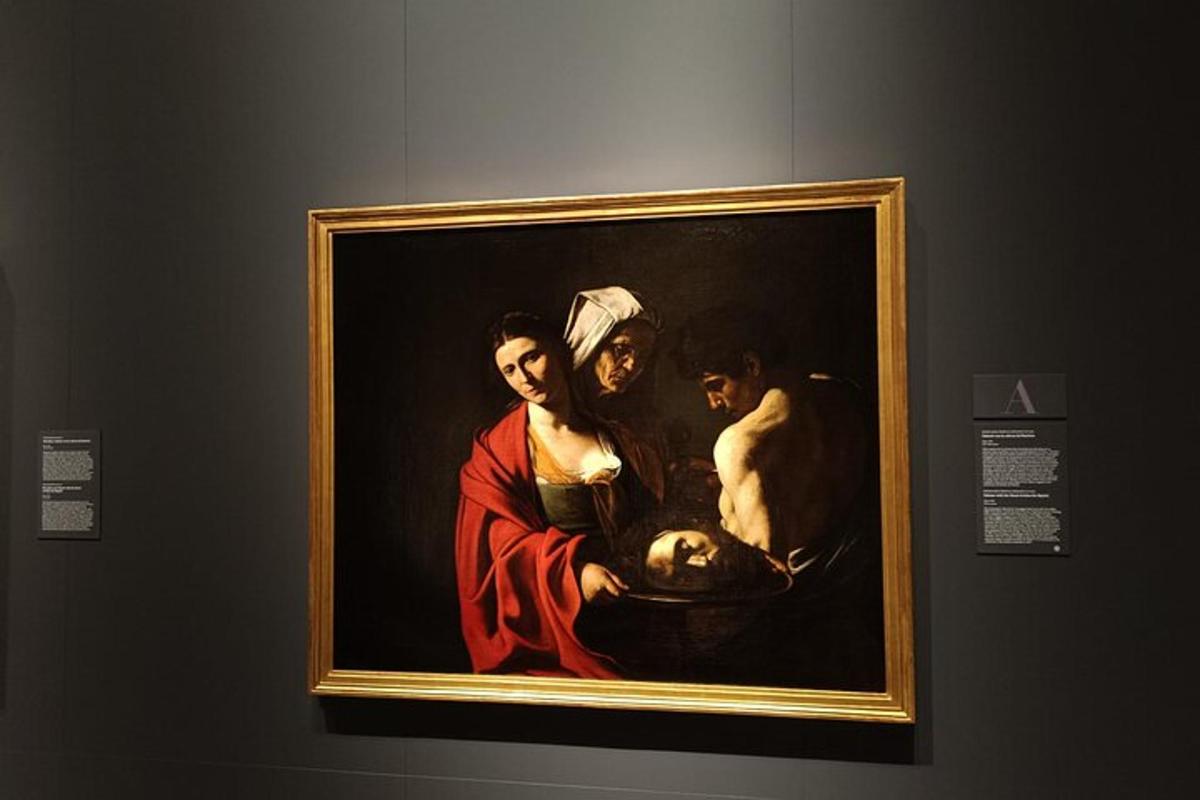 a painting of a group of people holding a baby