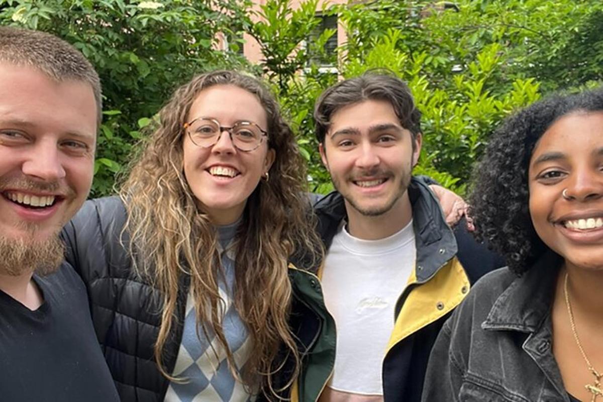 a group of people posing for a picture