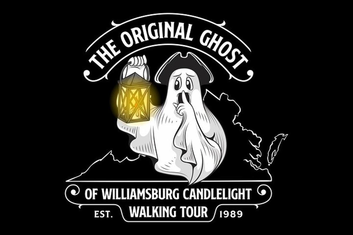 a logo for the original ghost of williamsburg carichitt walking tour