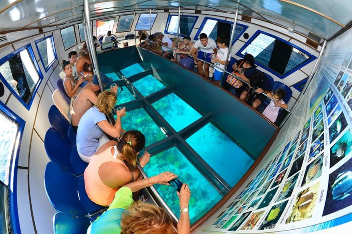a group of people on a cruise ship looking at a swimming pool