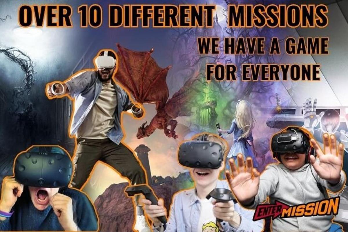 hra V Games s lidmi v headsetech pro virtuální realitu