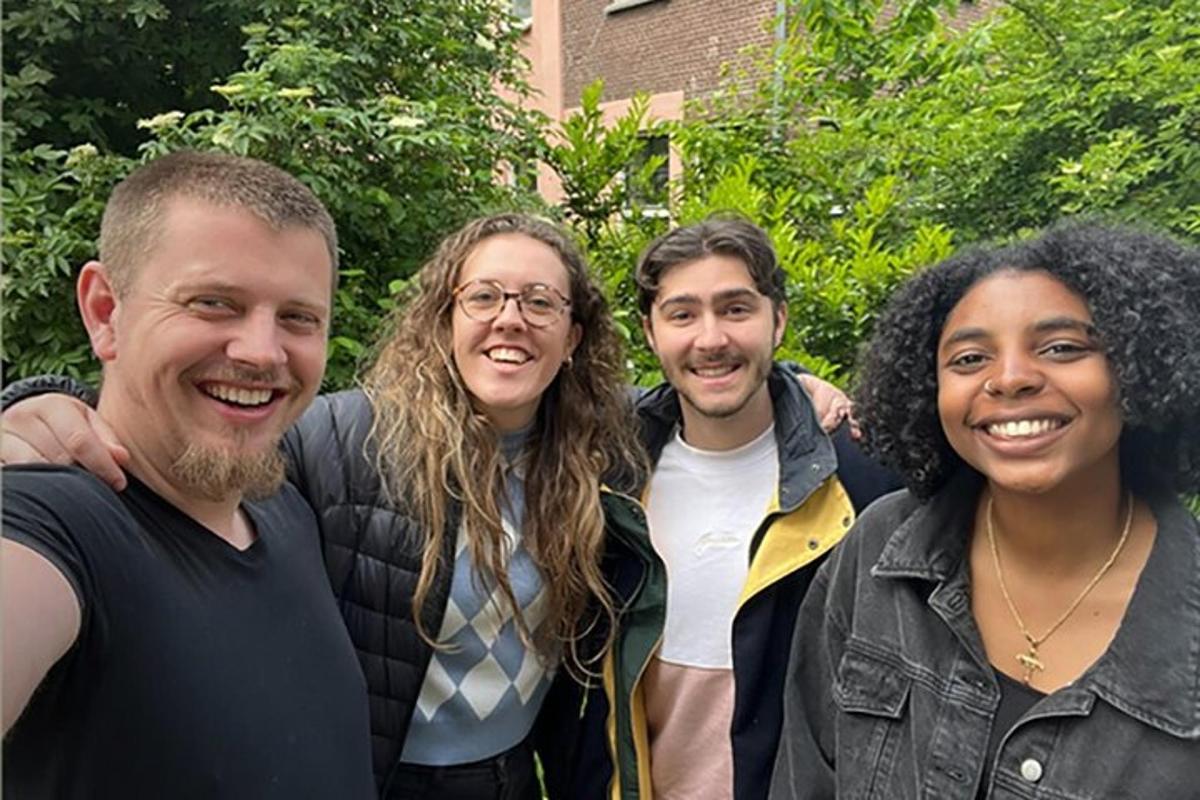 a group of people posing for a picture
