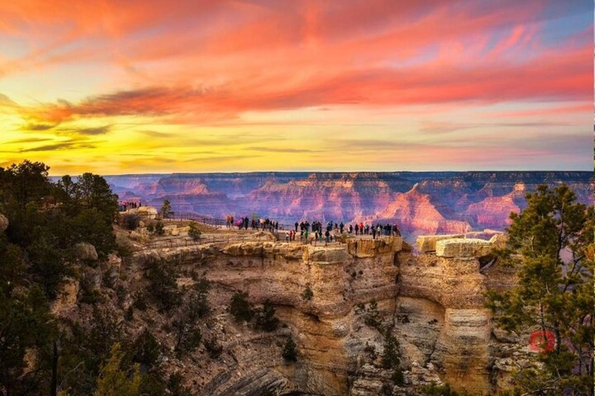 a painting of the grand canyon at sunset