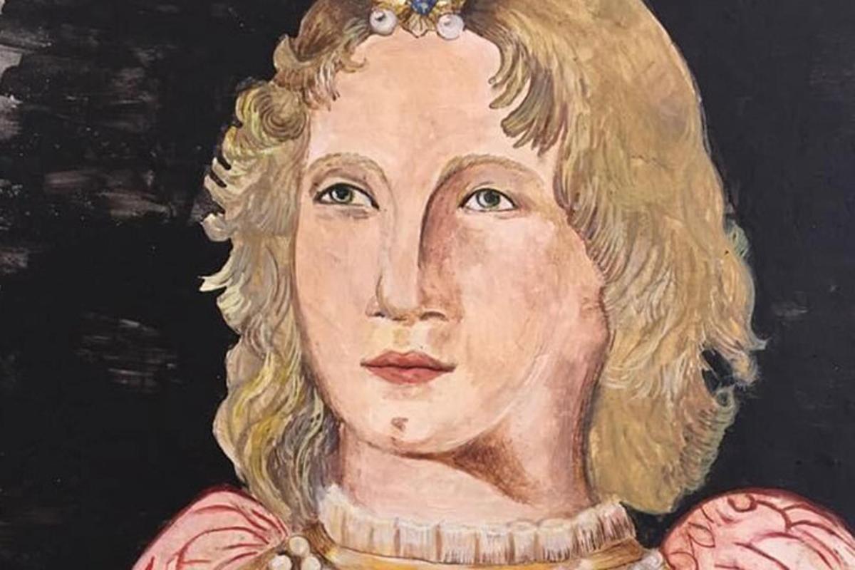 a painting of a woman with blonde hair