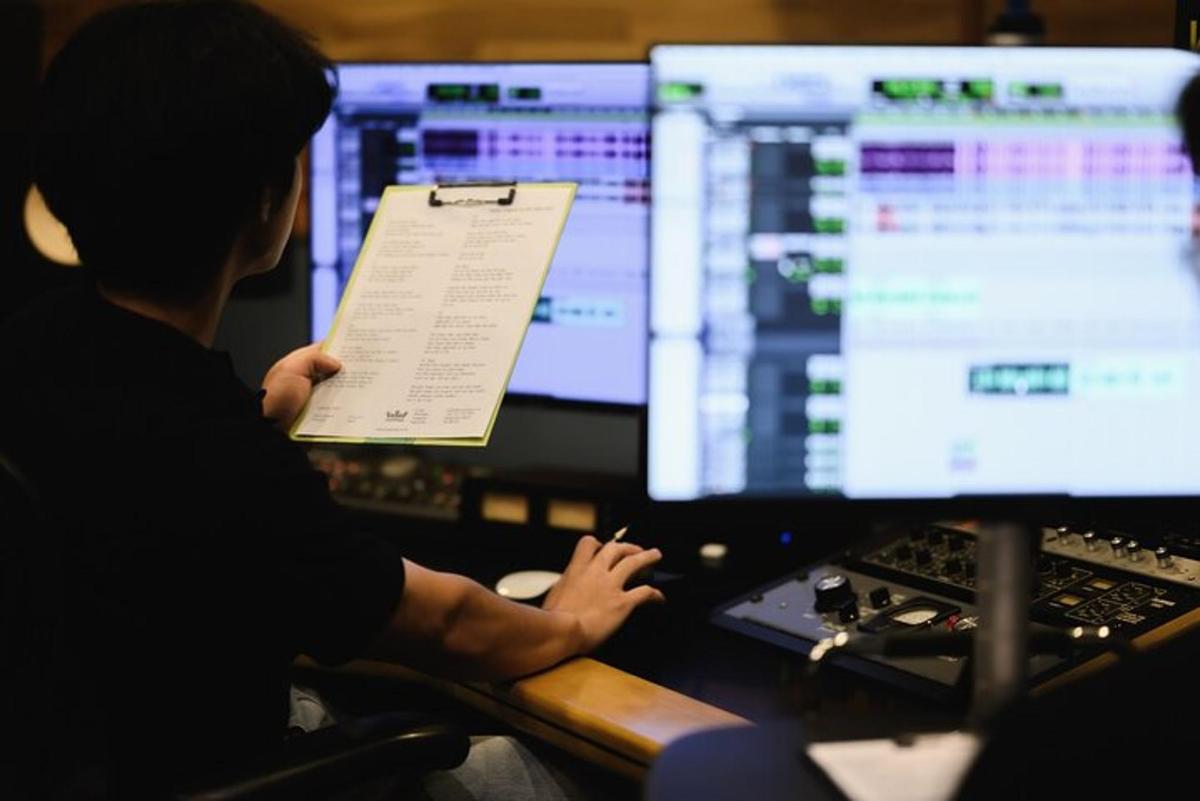 un home assegut davant de dos monitors d'ordinador