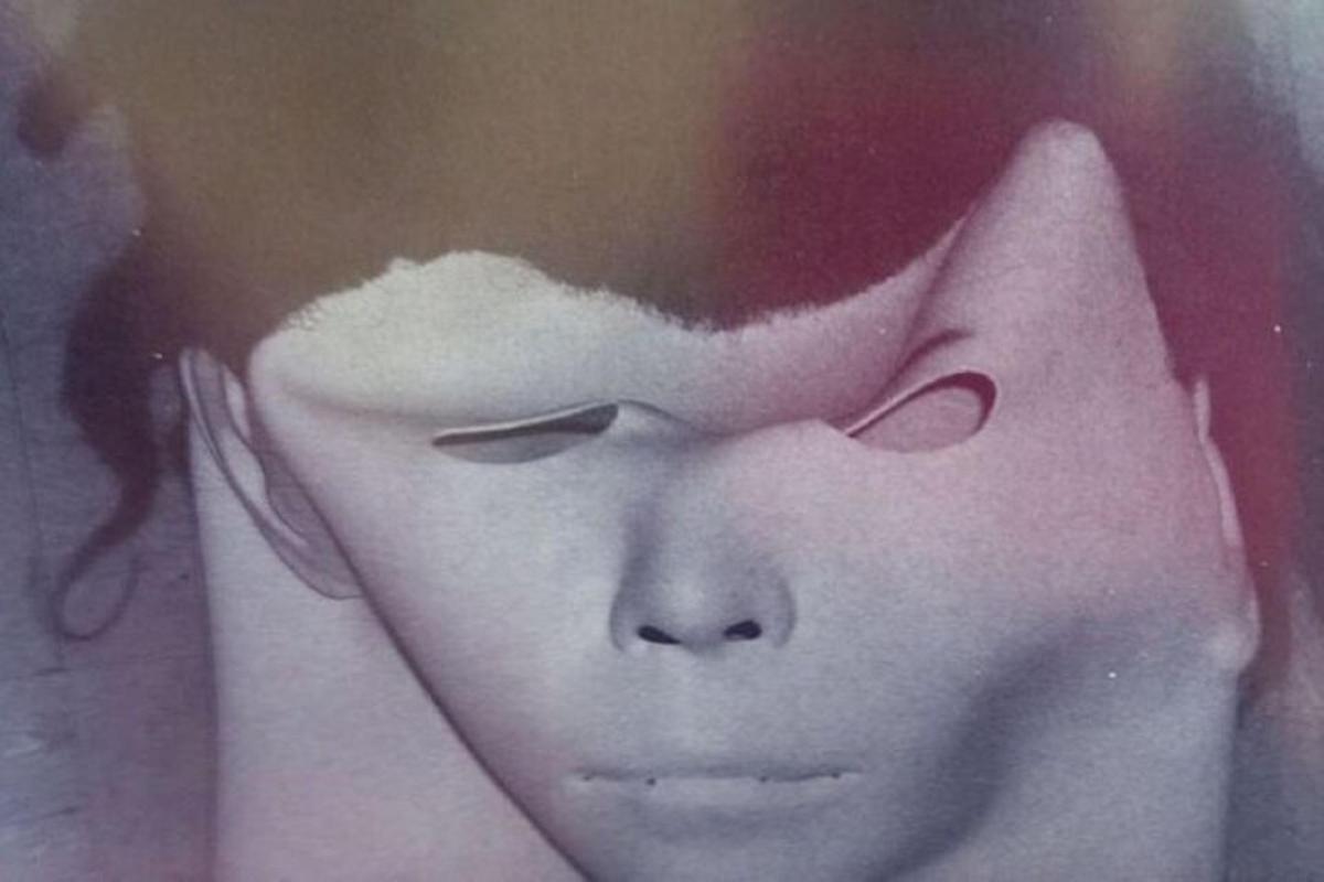 a drawing of a woman with her eyes closed
