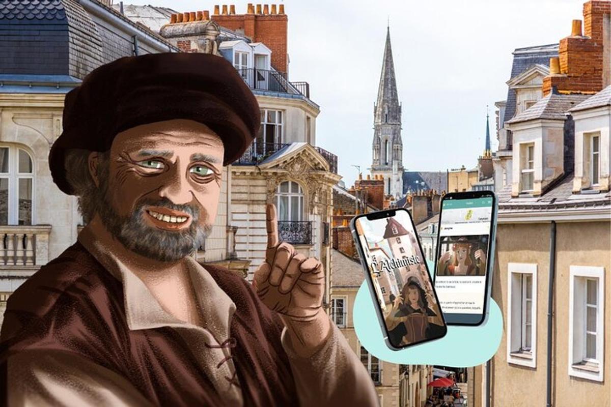 painting ng isang lalaki na may hawak na cellphone