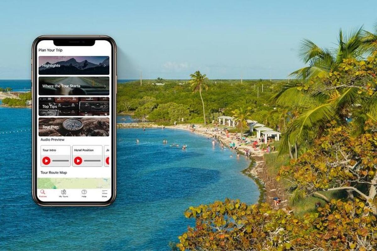 Un teléfono celular con vista a una playa