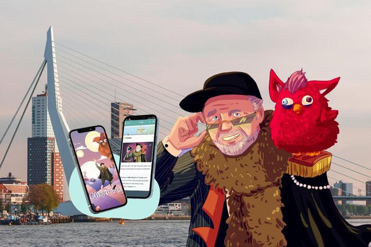 socha muže držícího mobilní telefon