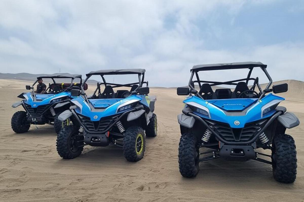 kumda park edilmiş iki mavi ATV