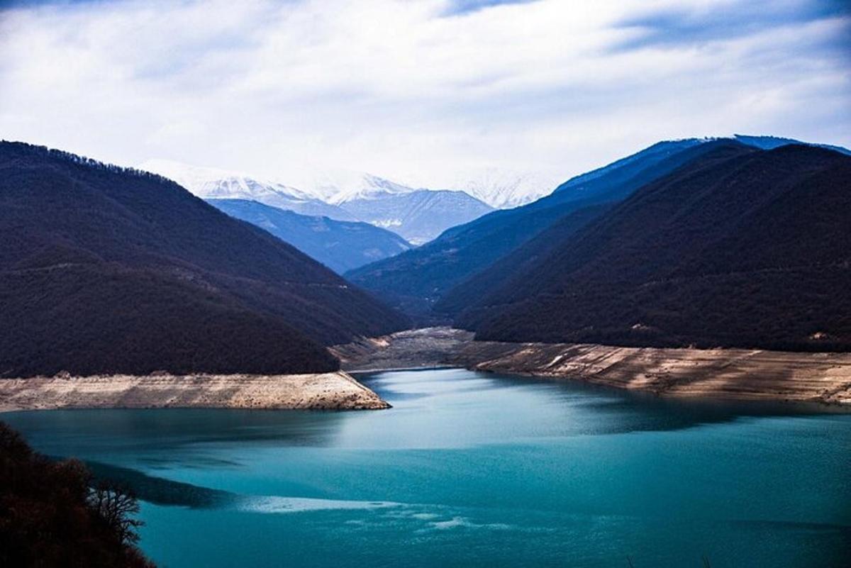 a lake in the middle of a mountain range