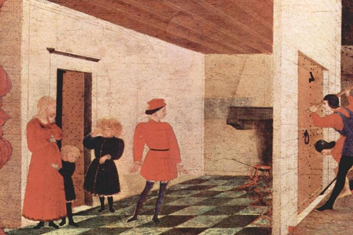 a painting of a group of women in a room