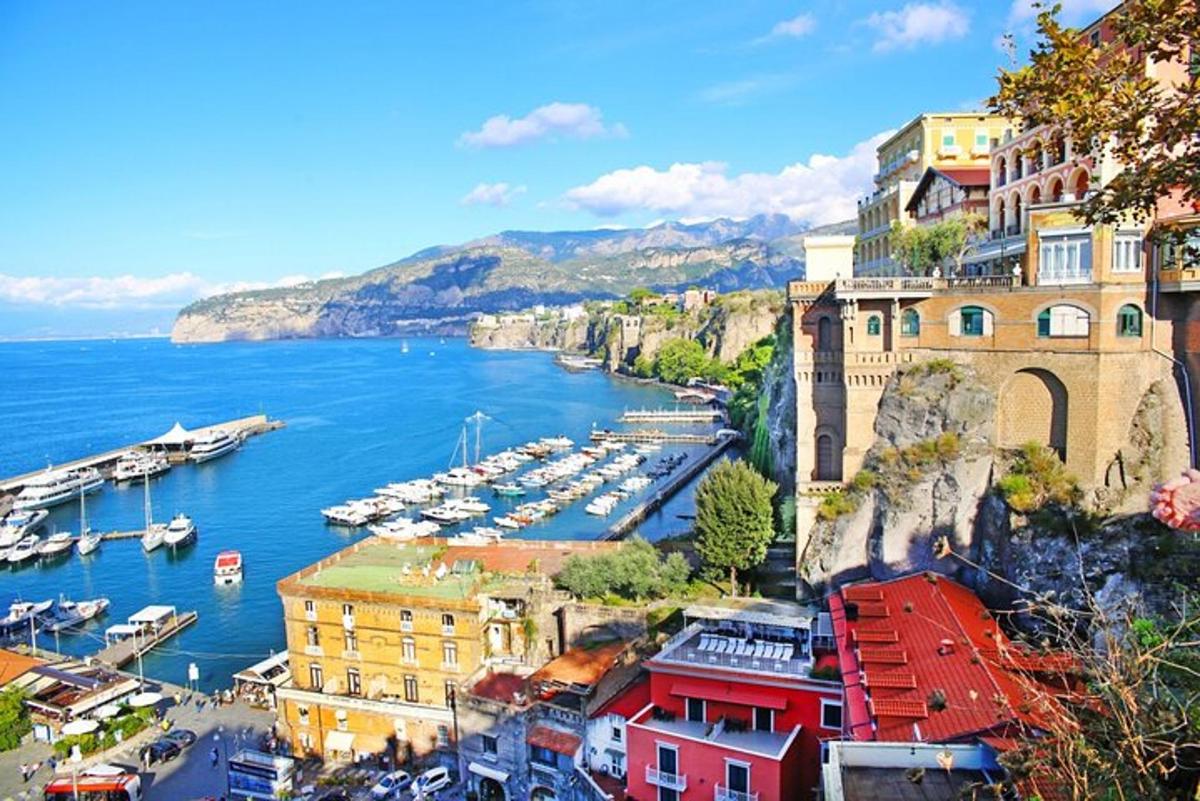 a view of a harbor with boats in the water