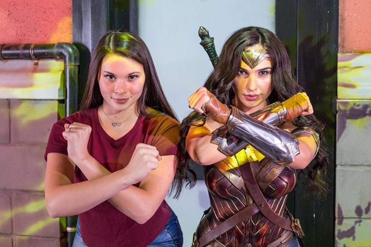 two women are standing next to each other