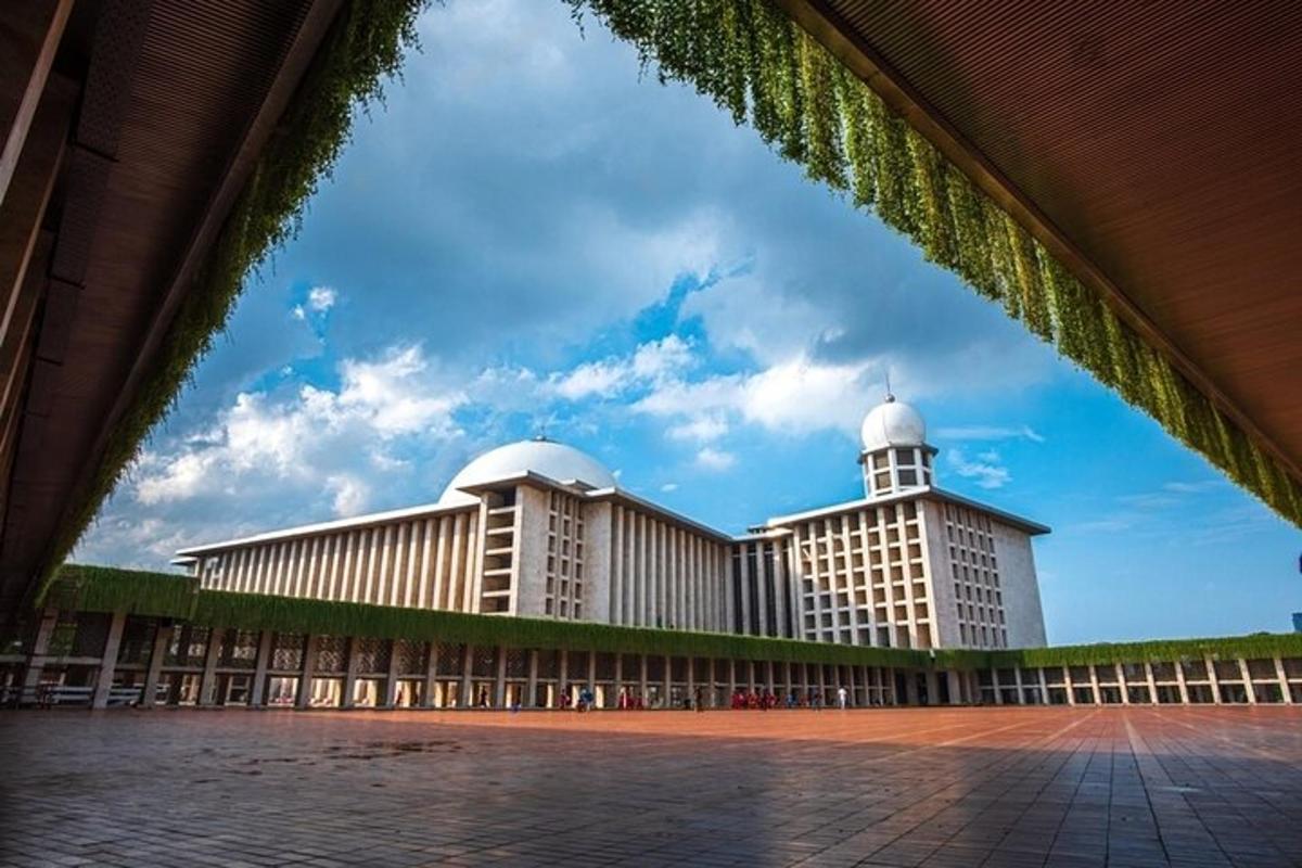 a large building with two domes on top of it
