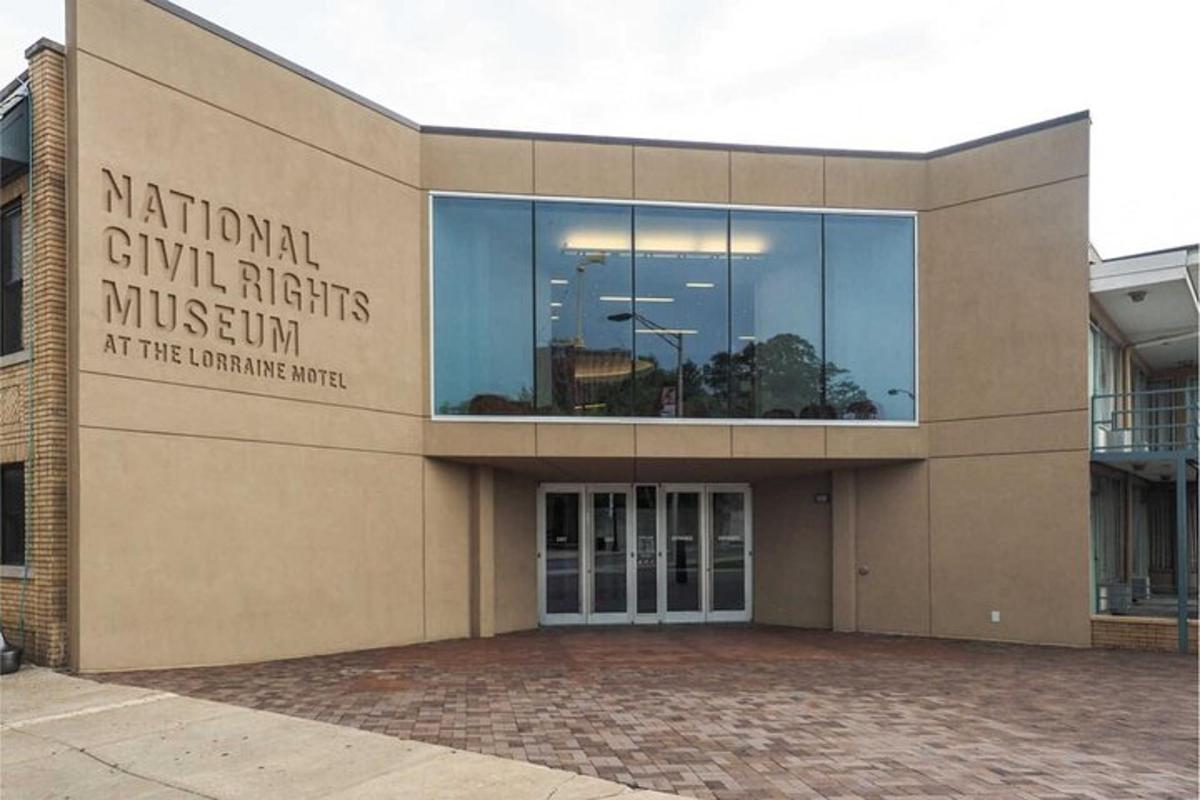 a building with a sign that reads national civil rights museum