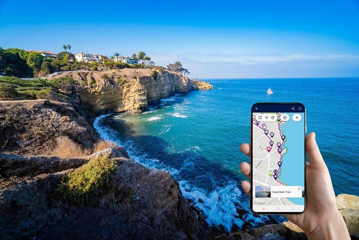 una persona amb un telèfon mòbil fent una foto de l'oceà